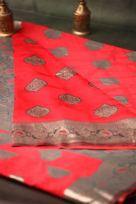 Elegant Sindoori Laal Red Banarasi Silk Saree